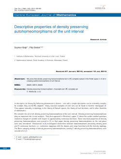 Descriptive properties of density preserving