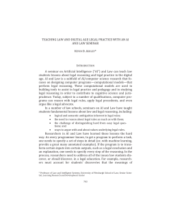 TEACHING LAW AND DIGITAL AGE LEGAL PRACTICE WITH AN AI
