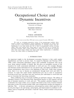 Occupational Choice and Dynamic Incentives