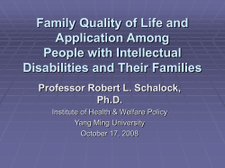 Family Quality of Life and Application Among People with