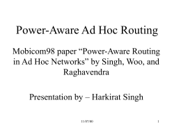 Power-Aware Ad Hoc Routing