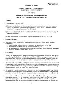 Item 4 Report - Review of Investment in