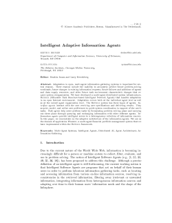 Intelligent Adaptive Information Agents