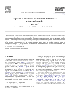 Exposure to restorative environments helps restore attentional