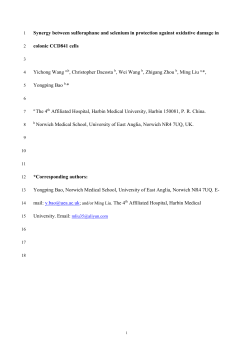Synergy between Sulforaphane and Selenium in the Upregulation of