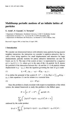 Multibump periodic motions of an infinite lattice of particles