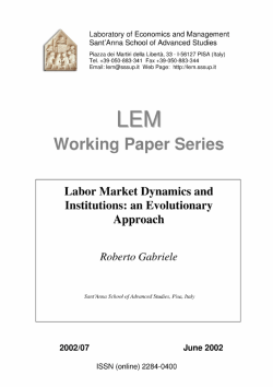 Labor Market Dynamics and Institutions: an Evolutionary Approach