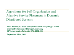 Algorithms for Self-Organization and Adaptive Service - FORTH-ICS