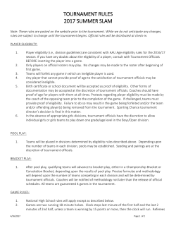 tournament rules 2017 summer slam