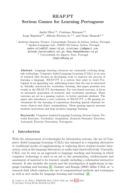 LNAI 7243 - REAP.PT Serious Games for Learning - INESC-ID