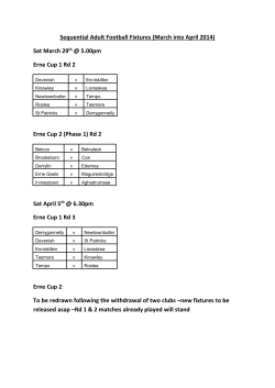 Sequential Adult Football Fixtures (April into May