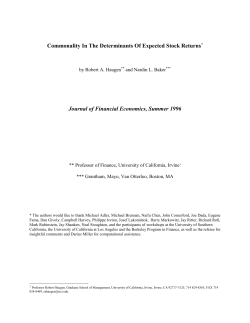 Commonality In The Determinants Of Expected Stock Returns