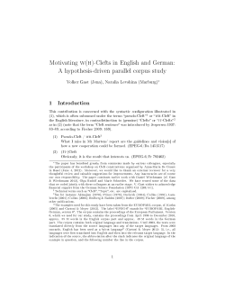 Motivating w(h)-Clefts in English and German: A hypothesis