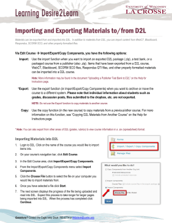 Importing and Exporting Materials to/from D2L
