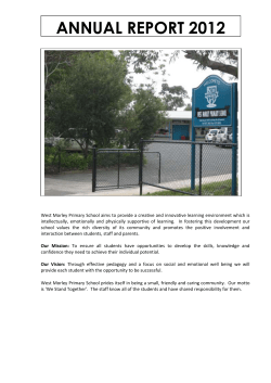 2012 Annual Report - West Morley Primary School