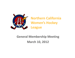 March 5, 2012 - Northern California Women`s Hockey League