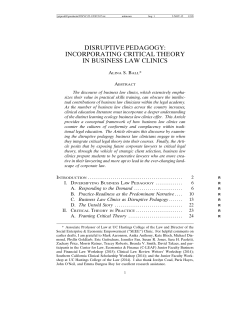 disruptive pedagogy: incorporating critical theory in business law