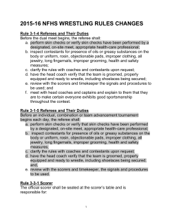 2015-16 NFHS WRESTLING RULES CHANGES