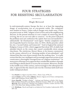 Four strategies For resisting secularisation