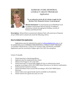 BARBARA PARK MEMORIAL LITERACY GRANT