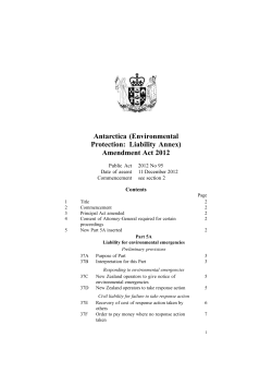 Antarctica (Environmental Protection: Liability Annex) Amendment