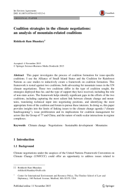 Coalition strategies in the climate negotiations