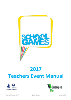 Hampshire School Games 2017 - Teachers Event