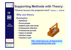 Supporting Methods with Theory: