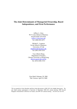 The Joint Determinants of Managerial Ownership, Board