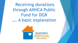 Applying for donations - Australian Neighbourhood Houses and