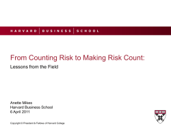 From Counting Risk to Making Risk Count:
