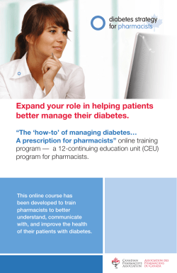 Diabetes Strategy for Pharmacists Brochure