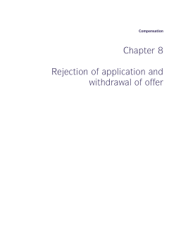 Chapter 8 Rejection of application and withdrawal of offer