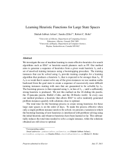 Learning Heuristic Functions for Large State Spaces