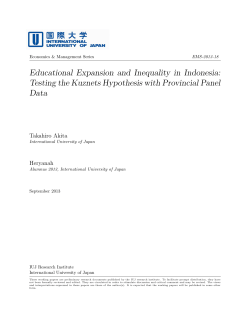 Educational Expansion and Inequality in Indonesia