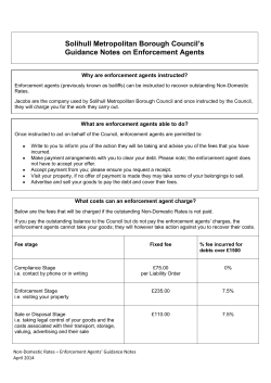 Guidance notes on enforcement agents