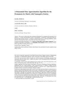 A Polynomial-Time Approximation Algorithm for the Permanent of a