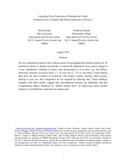 Long-Run Price Elasticities of Demand for Credit
