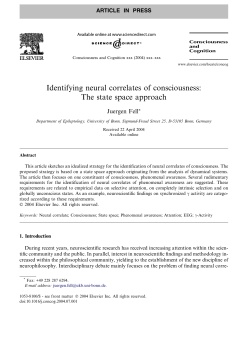 Identifying neural correlates of consciousness: The state space