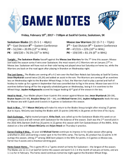 Game Notes vs MJ Feb 10:17