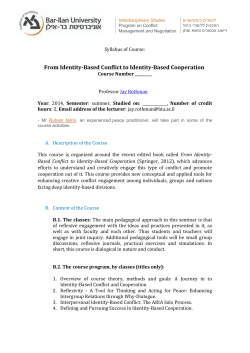 From Identity-Based Conflict to Identity