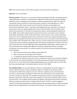 Socio-economic status and risk-taking