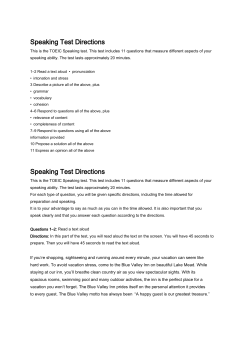 Speaking Test Directions