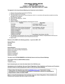 AGM Updates for 2009 - Clarington Girls Hockey Association