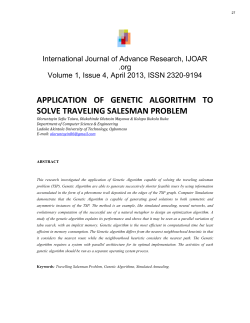 application of genetic algorithm to solve traveling salesman problem