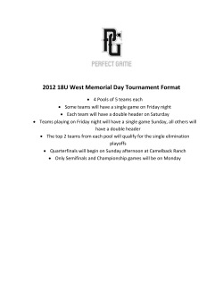 2012 18U West Memorial Day Tournament Format