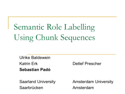 Semantic Role Labelling Using Shallow Information