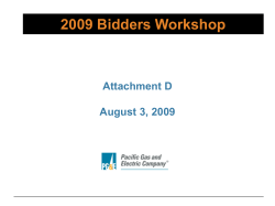 Bidders Workshop - Pacific Gas and Electric Company