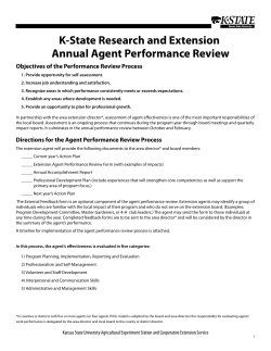 K-State Research and Extension Annual Agent Performance Review