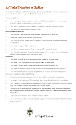 My Perfect Place Move-in Checklist